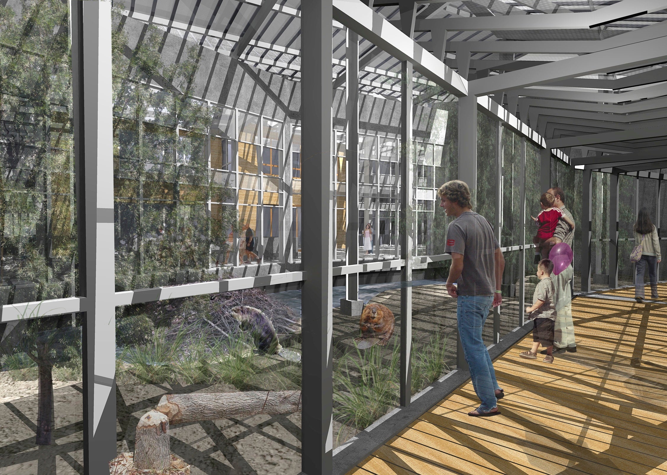 Rendering of beaver habitat at a zoo