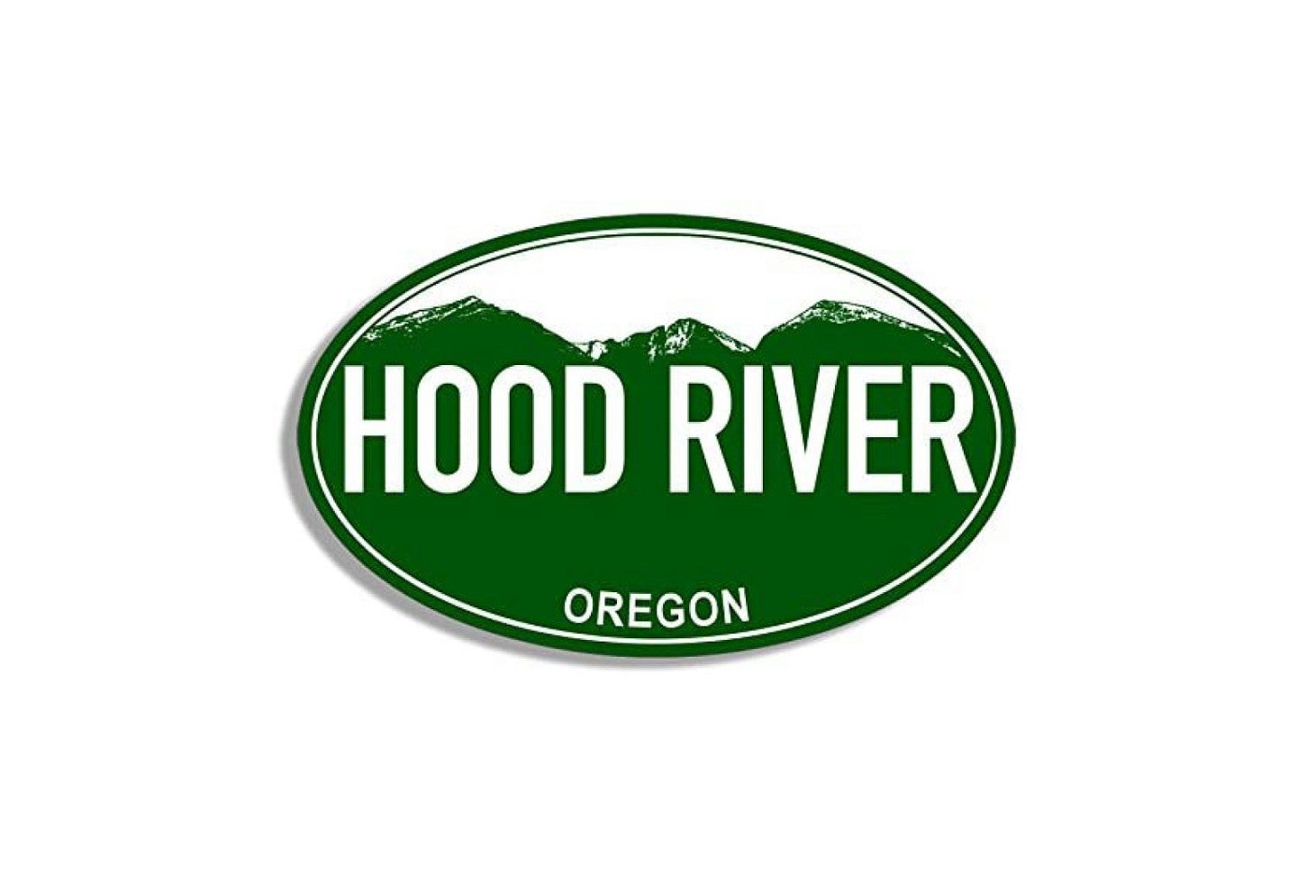 Hood River logo with mountains in dark green