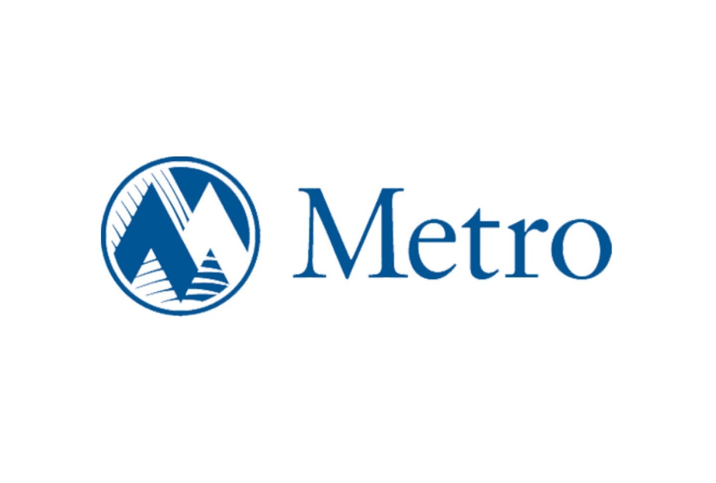 Metro logo in blue