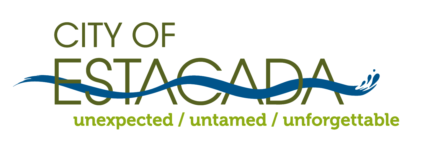 City of Estacada logo in green and blue