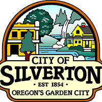 Silverton logo with houses and a waterfall